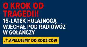 O krok od tragedii! 16-latek hulajnogą wjechał pod radiowóz w Gołańczy