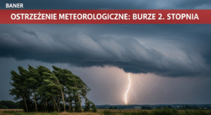 Alert 2. stopnia! Nadciągają gwałtowne burze z gradem. Porywy wiatru do 95 km/h